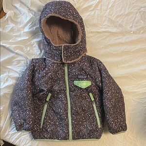 Patagonia Kids' Floral Hooded Jacket - Dark purple and Green